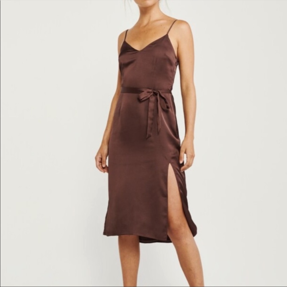 Abercrombie satin brown dress